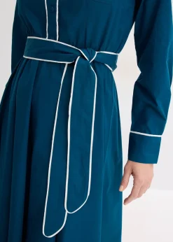 Robe en popeline de coton, sans repassage