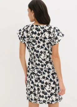 Robe en tissu texturé avec manches papillon