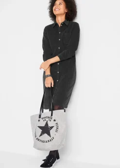 Robe en velours côtelé extensible