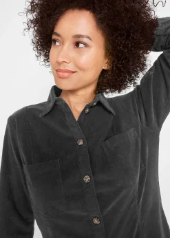 Robe en velours côtelé extensible