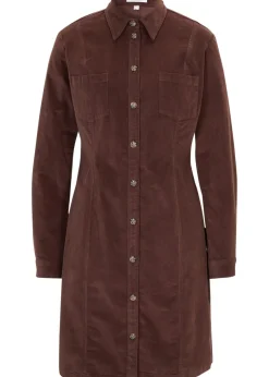 Robe en velours côtelé extensible