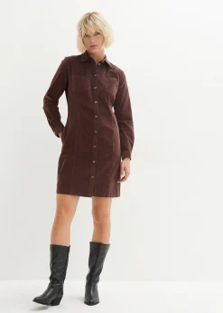 Robe en velours côtelé extensible