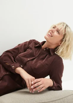 Robe en velours côtelé extensible