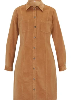 Robe en velours côtelé extensible