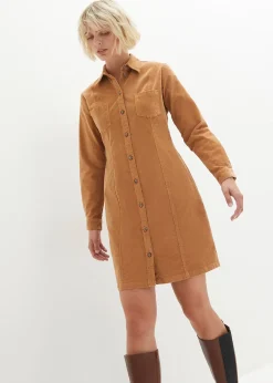 Robe en velours côtelé extensible