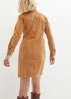 Robe en velours côtelé extensible