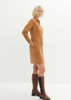 Robe en velours côtelé extensible