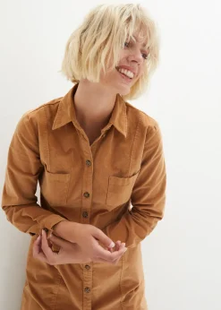 Robe en velours côtelé extensible