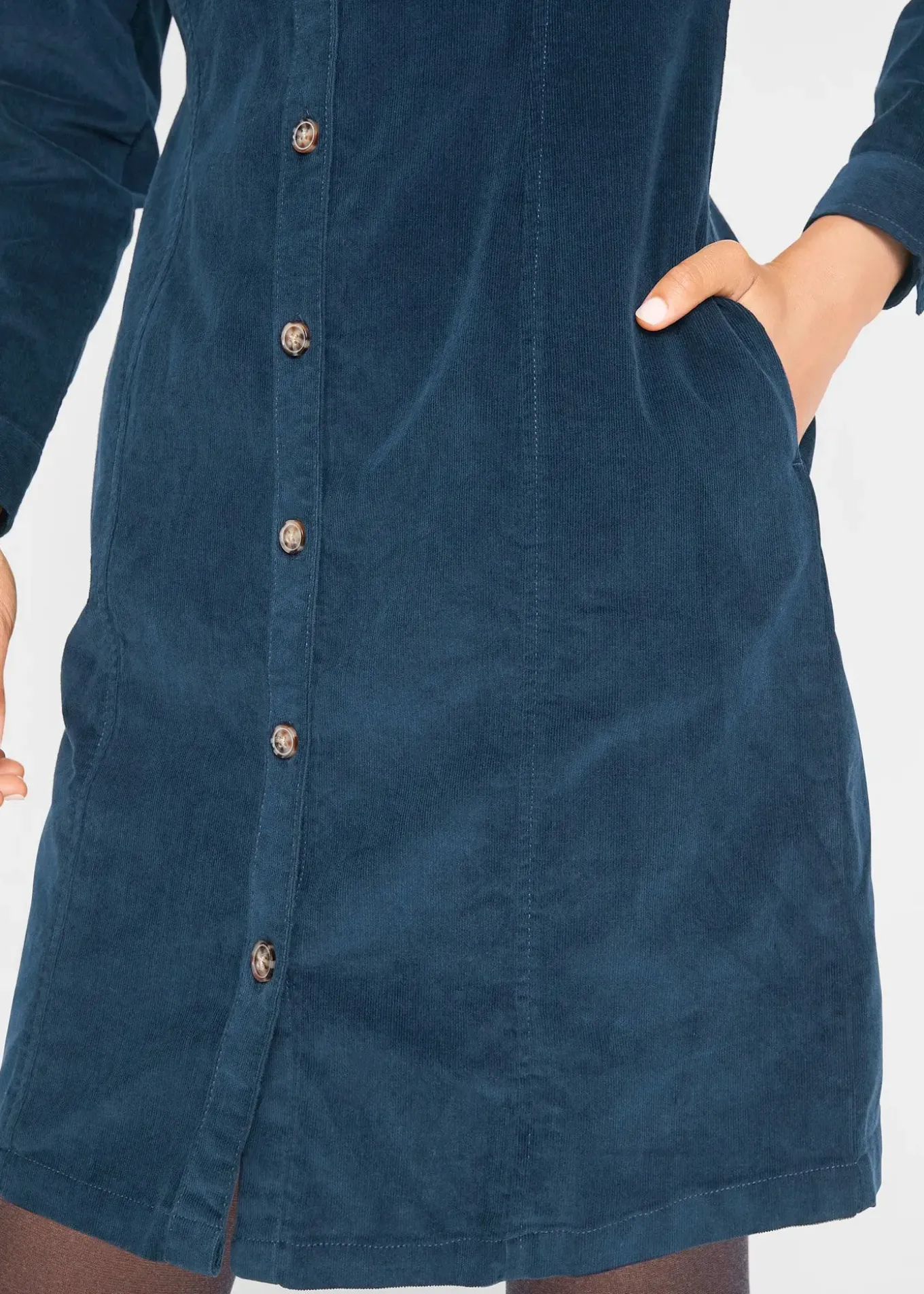 Robe en velours côtelé extensible