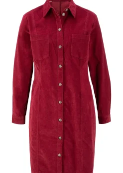 Robe en velours côtelé extensible