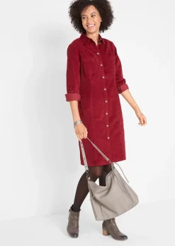 Robe en velours côtelé extensible