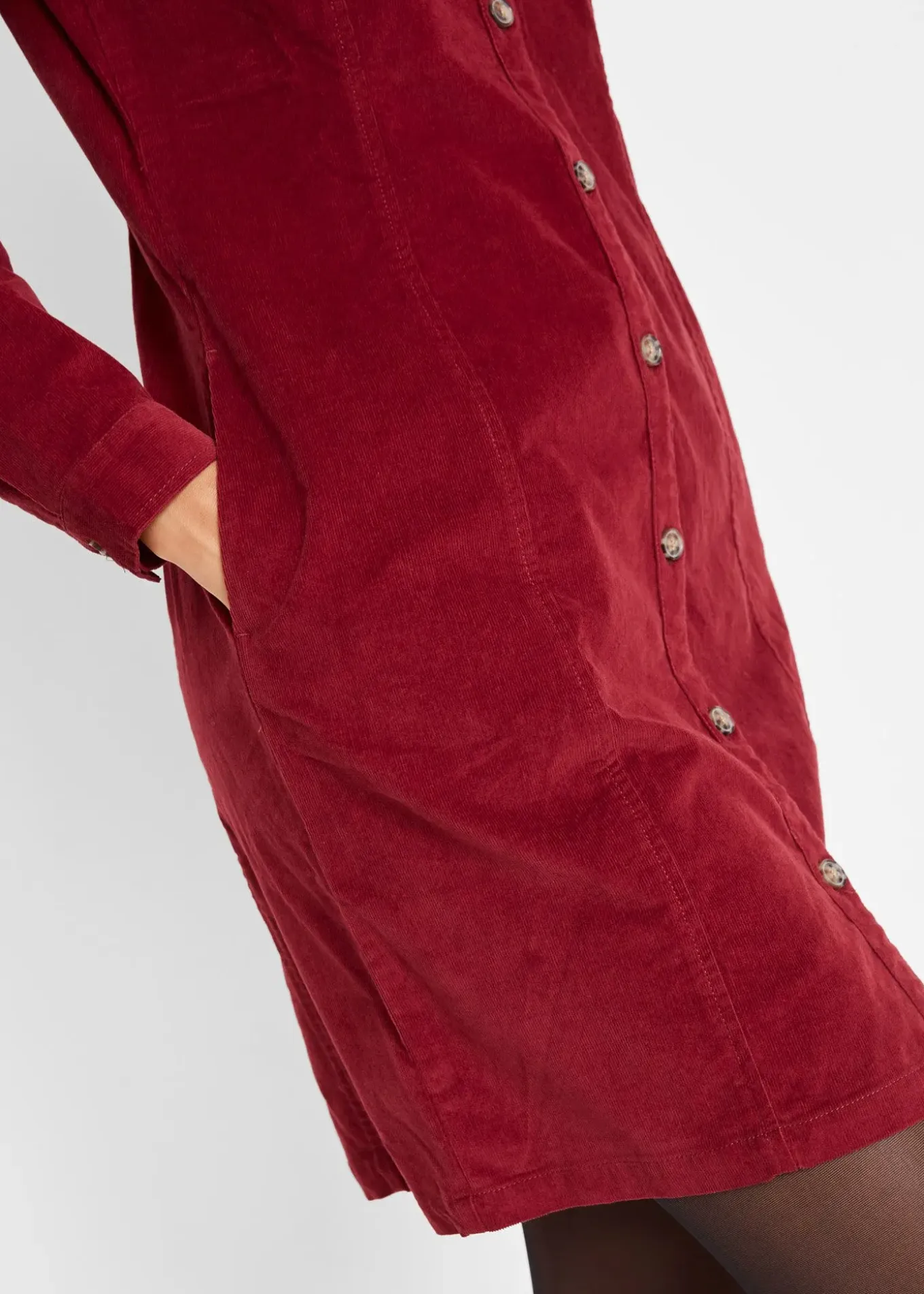 Robe en velours côtelé extensible