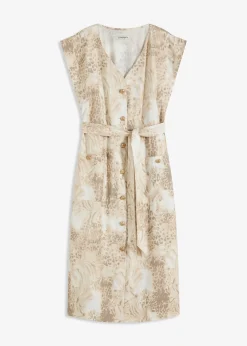 Robe en viscose et ceinture (ens. 2 pces)