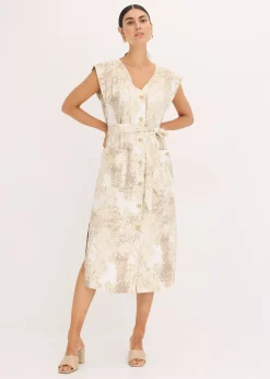 Robe en viscose et ceinture (ens. 2 pces)