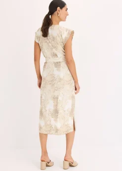 Robe en viscose et ceinture (ens. 2 pces)