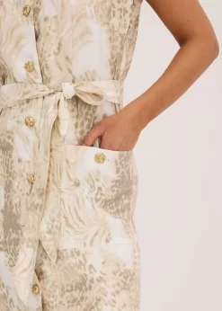 Robe en viscose et ceinture (ens. 2 pces)