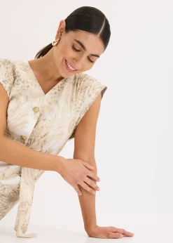 Robe en viscose et ceinture (ens. 2 pces)