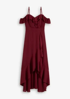 Robe encolure Bardot à volants