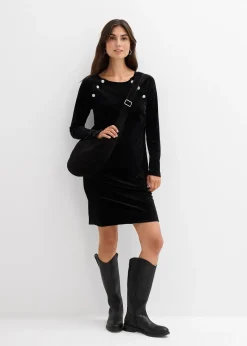 Robe festive de grossesse et d’allaitement en velours doux