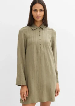 Robe fluide à col chemise boutonné