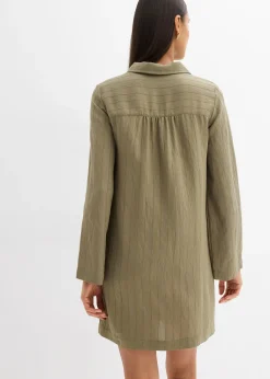 Robe fluide à col chemise boutonné