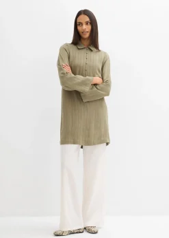 Robe fluide à col chemise boutonné