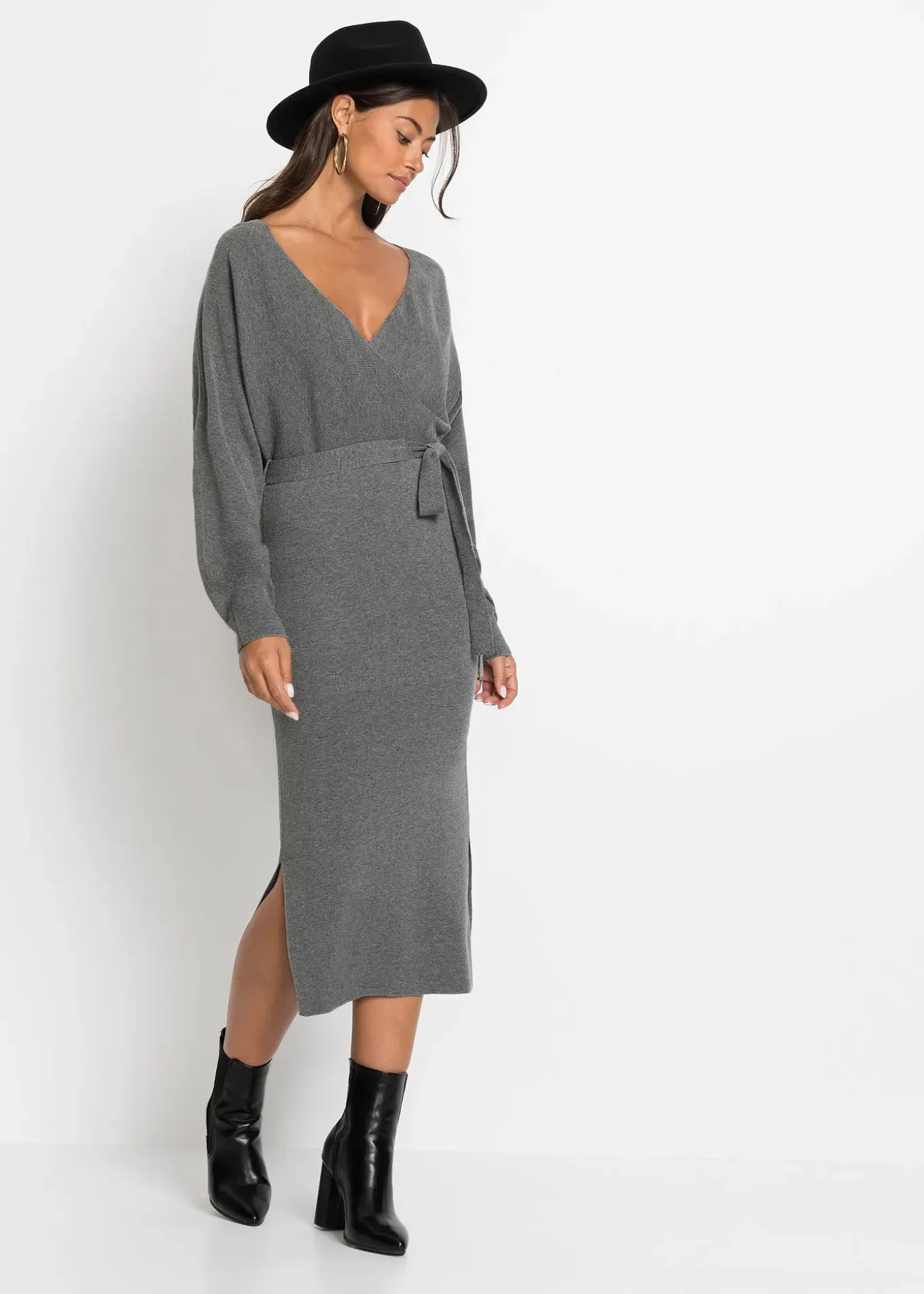 Robe fluide en maille de viscose mélangée