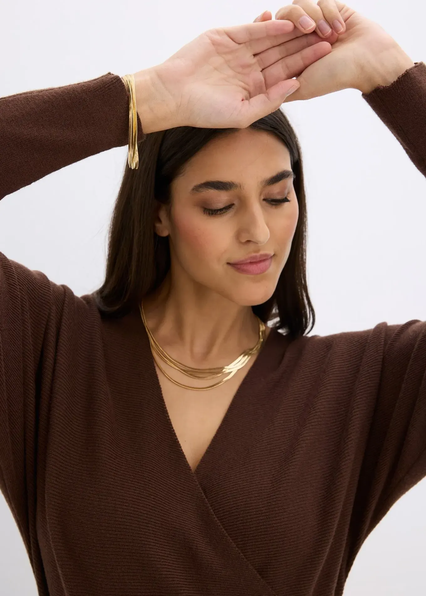 Robe fluide en maille de viscose mélangée