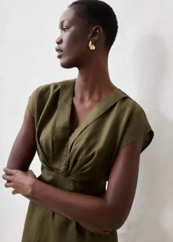 Robe fourreau, 100% lin