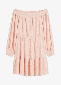 Robe imprimée col Bardot