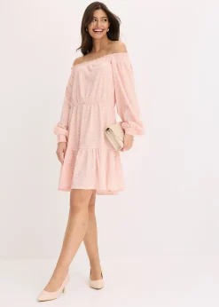 Robe imprimée col Bardot