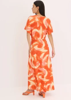 Robe longue à imprimé batik, en viscose douce et extensible