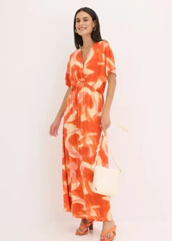 Robe longue à imprimé batik, en viscose douce et extensible