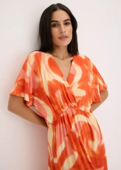 Robe longue à imprimé batik, en viscose douce et extensible