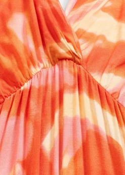 Robe longue à imprimé batik, en viscose douce et extensible