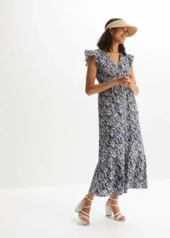 Robe longue à manches papillon