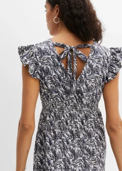 Robe longue à manches papillon