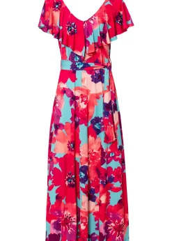 Robe longue à volant et ceinture