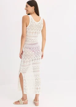 Robe longue aspect crochet