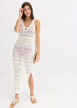 Robe longue aspect crochet