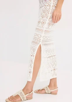 Robe longue aspect crochet