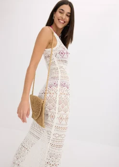 Robe longue aspect crochet