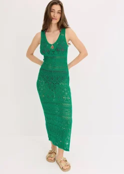 Robe longue aspect crochet