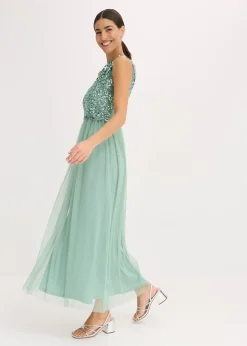 Robe longue avec haut brodé de sequins