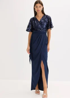 Robe longue brodée de sequins