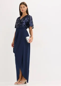 Robe longue brodée de sequins