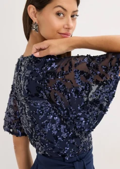 Robe longue brodée de sequins