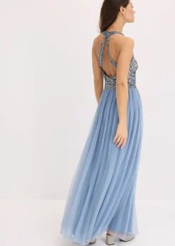 Robe longue brodée de sequins