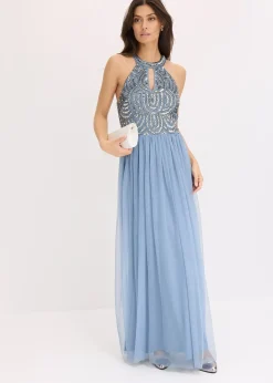 Robe longue brodée de sequins