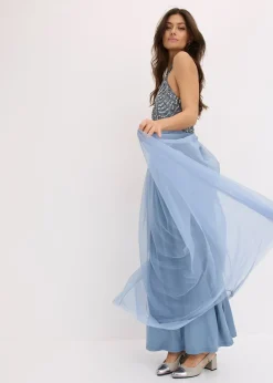 Robe longue brodée de sequins